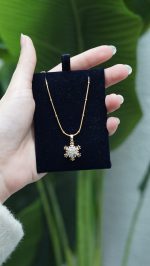 Kar Tanesi Kolye Gold - Görsel 5