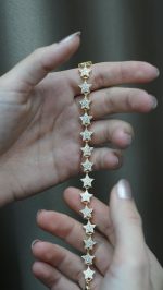 Taşlı Yıldız Bileklik Gold - Görsel 5