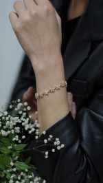 Taşlı Yıldız Bileklik Gold - Görsel 7